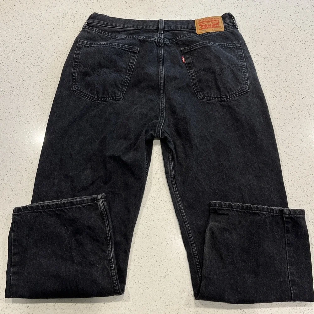 Levis 565 Jeans 36x30 Loose Fit Straight Black Fade Baggy Grunge Fits 36x28